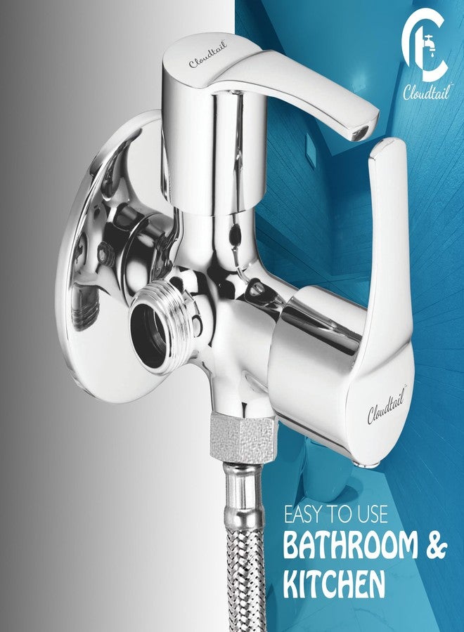 Cloudtail® 2 Way Angle Valve|Pipe Valve |2In1|Step Handle|(Cdt6101)|Dual Lever|Dual Function|With Wall Flange|Ideal For: Kitchen|Sink|Bathroom|Wash Basin|Material: Brass|Color: Silver|Set Of 1 - Image 5